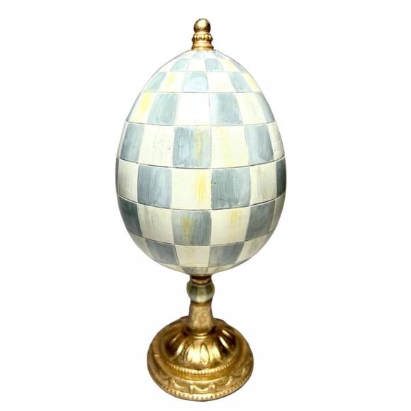 MACKENZIE-CHILDS Touch Of Pink Chick Treasure Egg Courtly Check Home Decor NEW - Picture 5 of 9